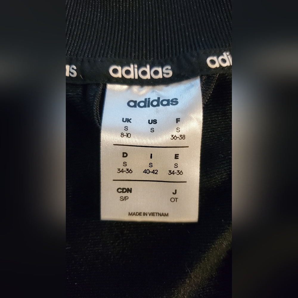 Adidas Black Dazzle Stripe Track Jacket with Ribbed Collar - Picture 2 of 7
